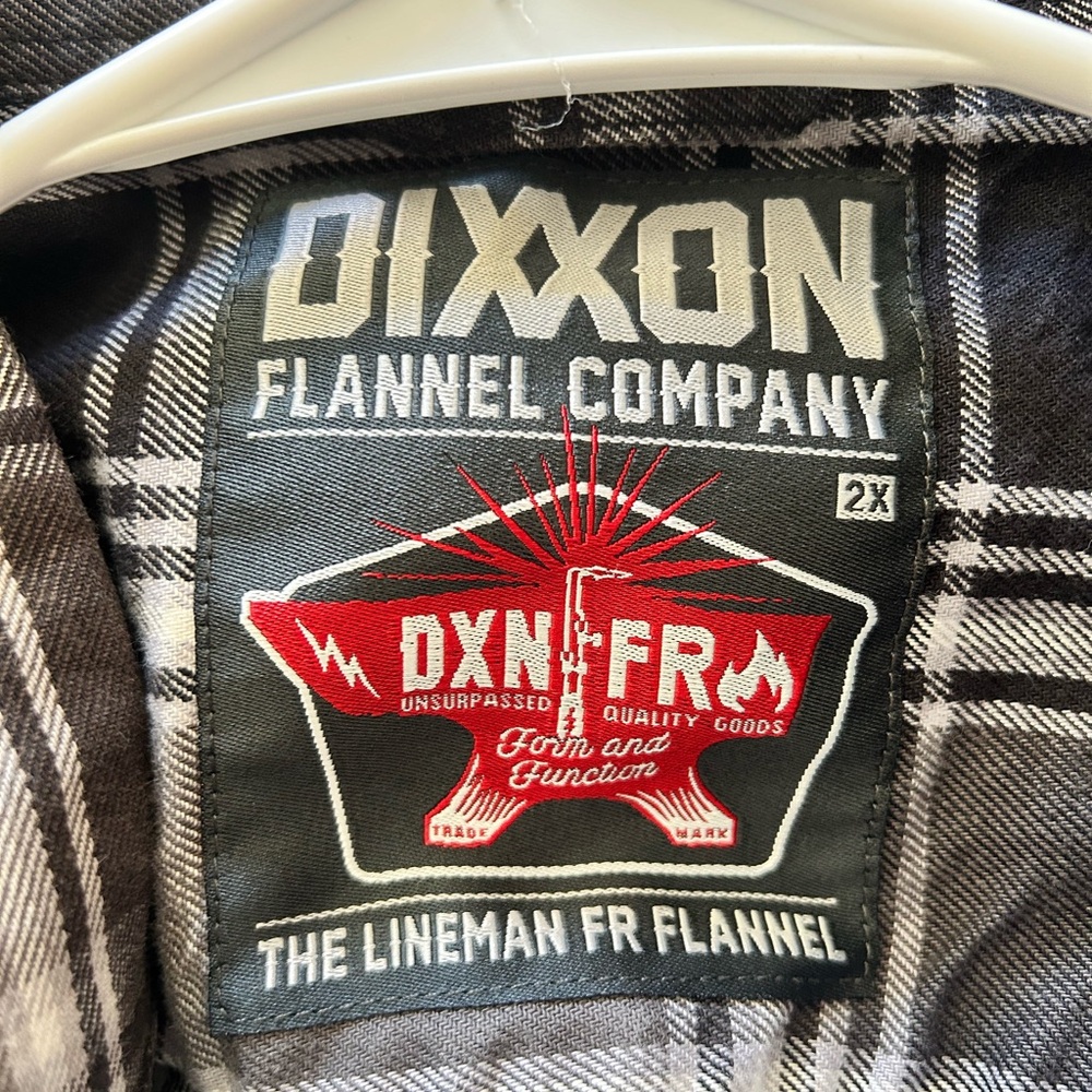 Dixxon The Lineman Fire Resistant Flannel in Black/Grey Plaid Size 2X - Picture 5 of 8